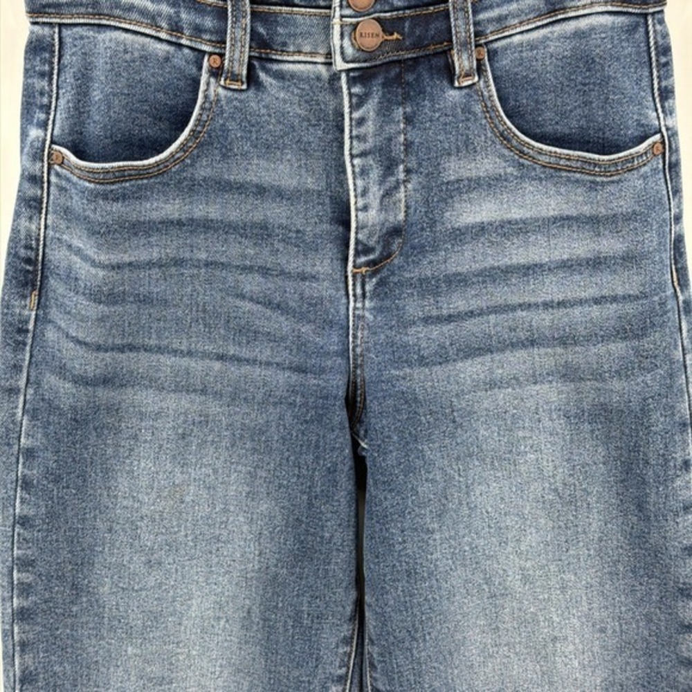 Freckled Poppy x Risen Jeans Bows Wide Leg Size 3 28x32 High Rise Tummy Control - Picture 6 of 16